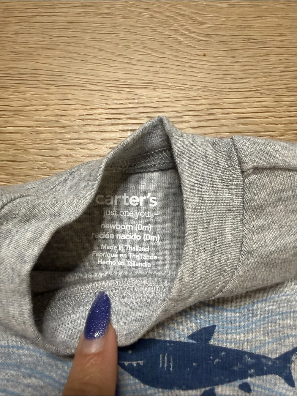 Carter's Gray Shark Tee with Tan Shark-Print Shorts